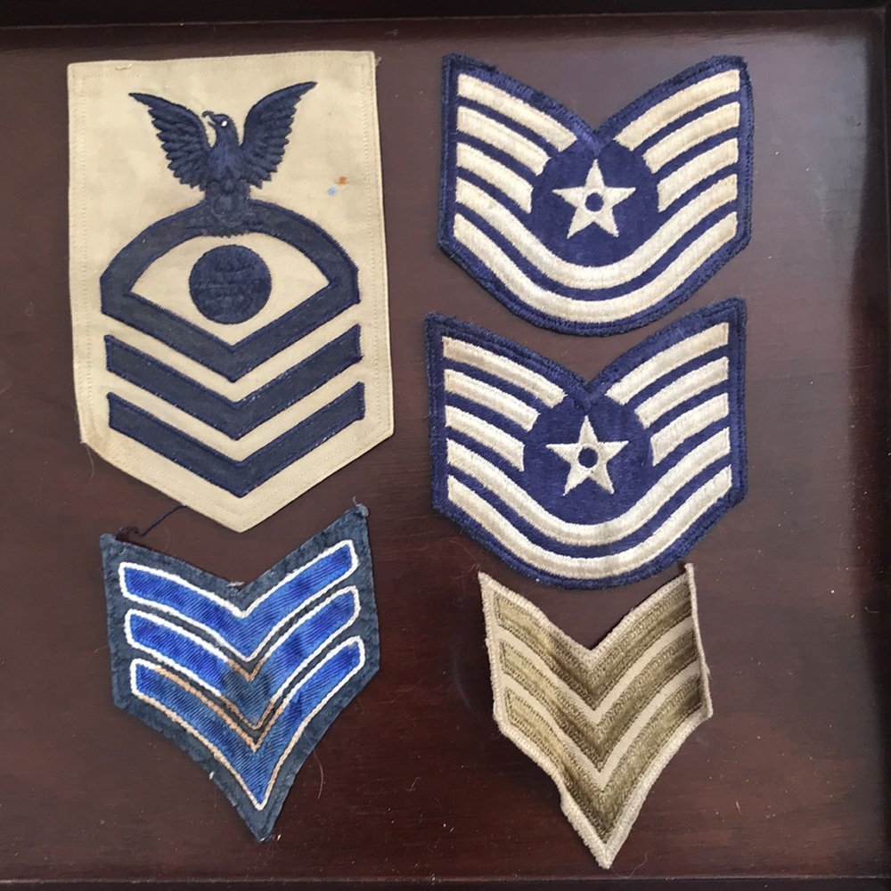 Set of 5 vintage military patches, each 4 “ across